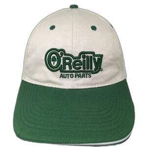 O'Reilly Baseball Cap White Green One Size Sandwich Bill Strapback Logo Hat